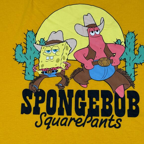 SpongeBob SquarePants T-Shirt Men’s Large Yellow Graphic Tee Nickelodeon - Picture 4 of 4